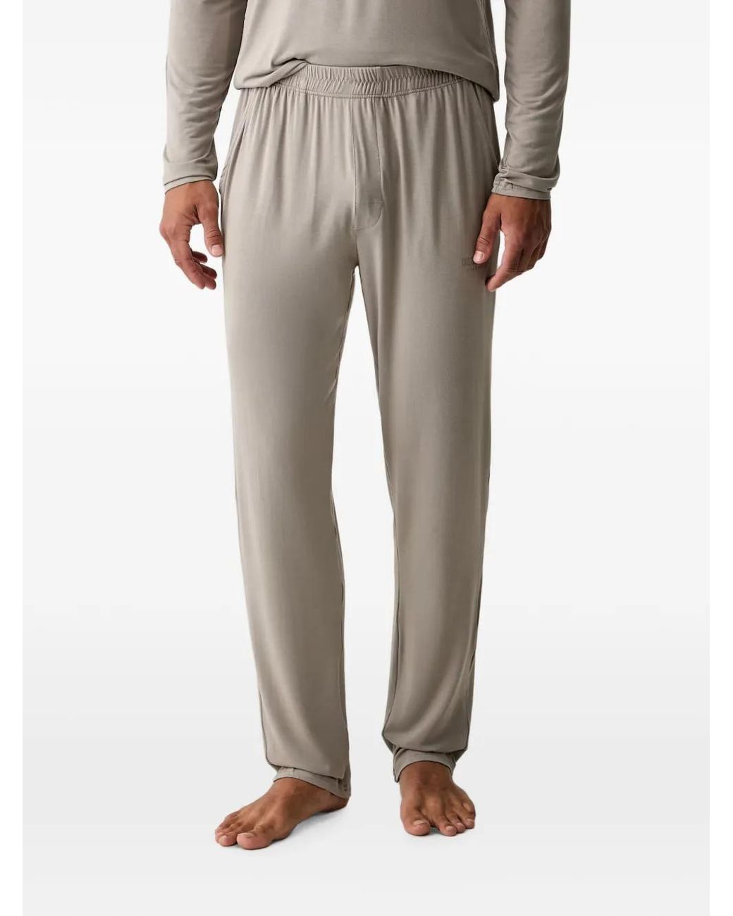 Cristiano Ronaldo CR7 Gray Logo-Print Long-Sleeve Pajamas for men