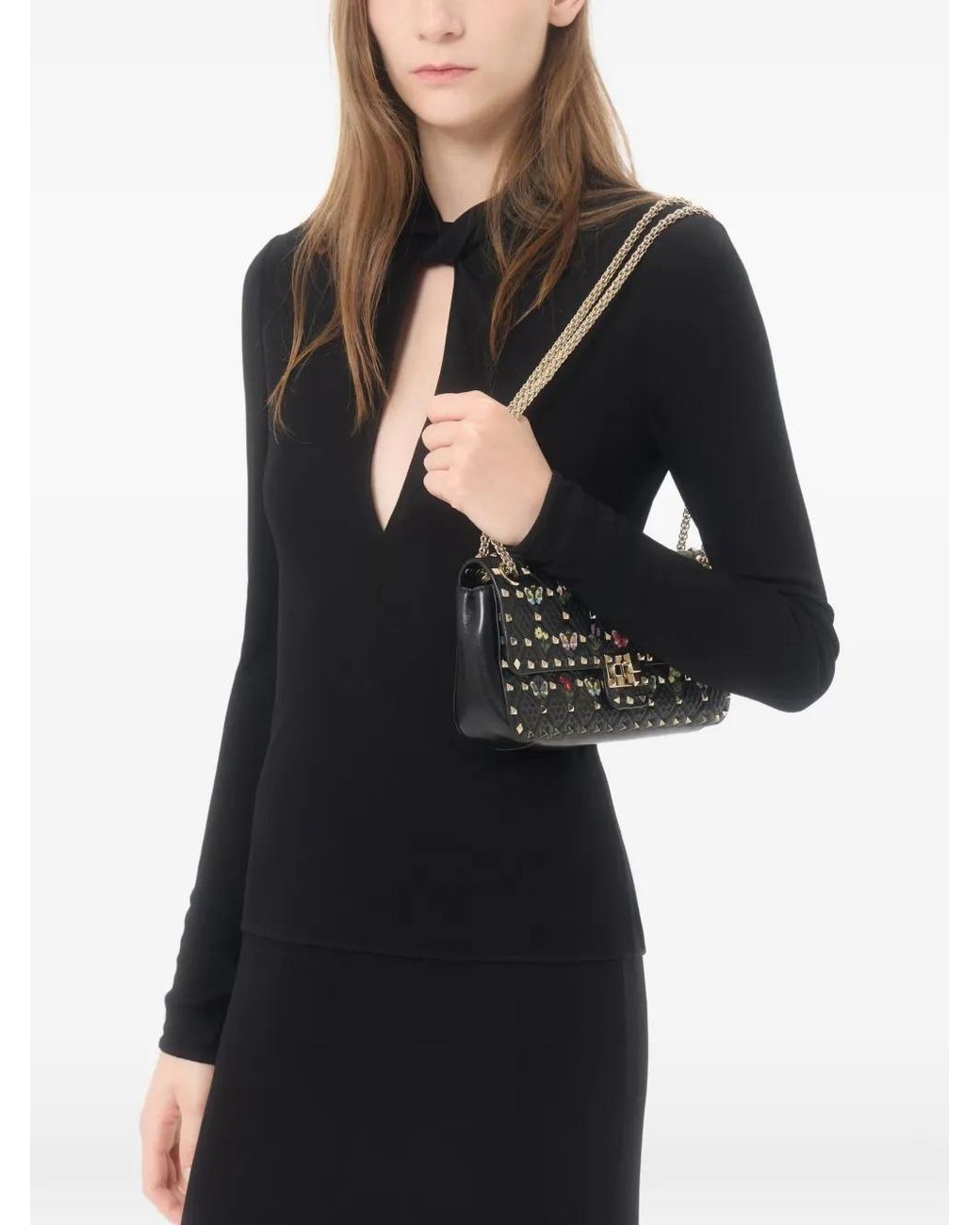Valentino Garavani Black Crepe Jersey Top