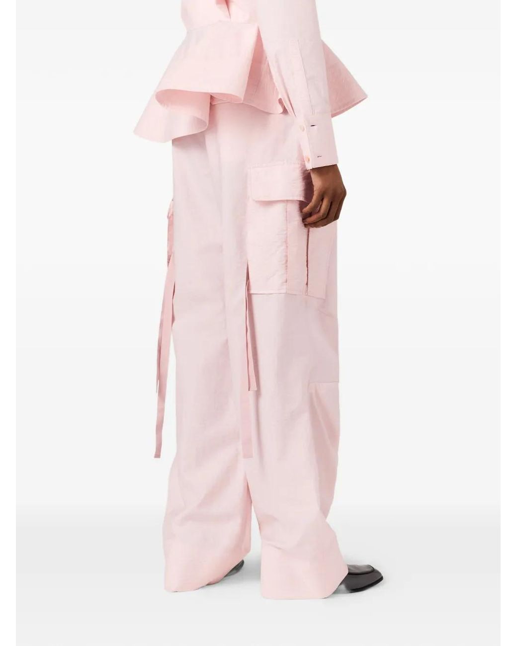 Stella McCartney Pink Ribbon-Trimmed Cargo Pants