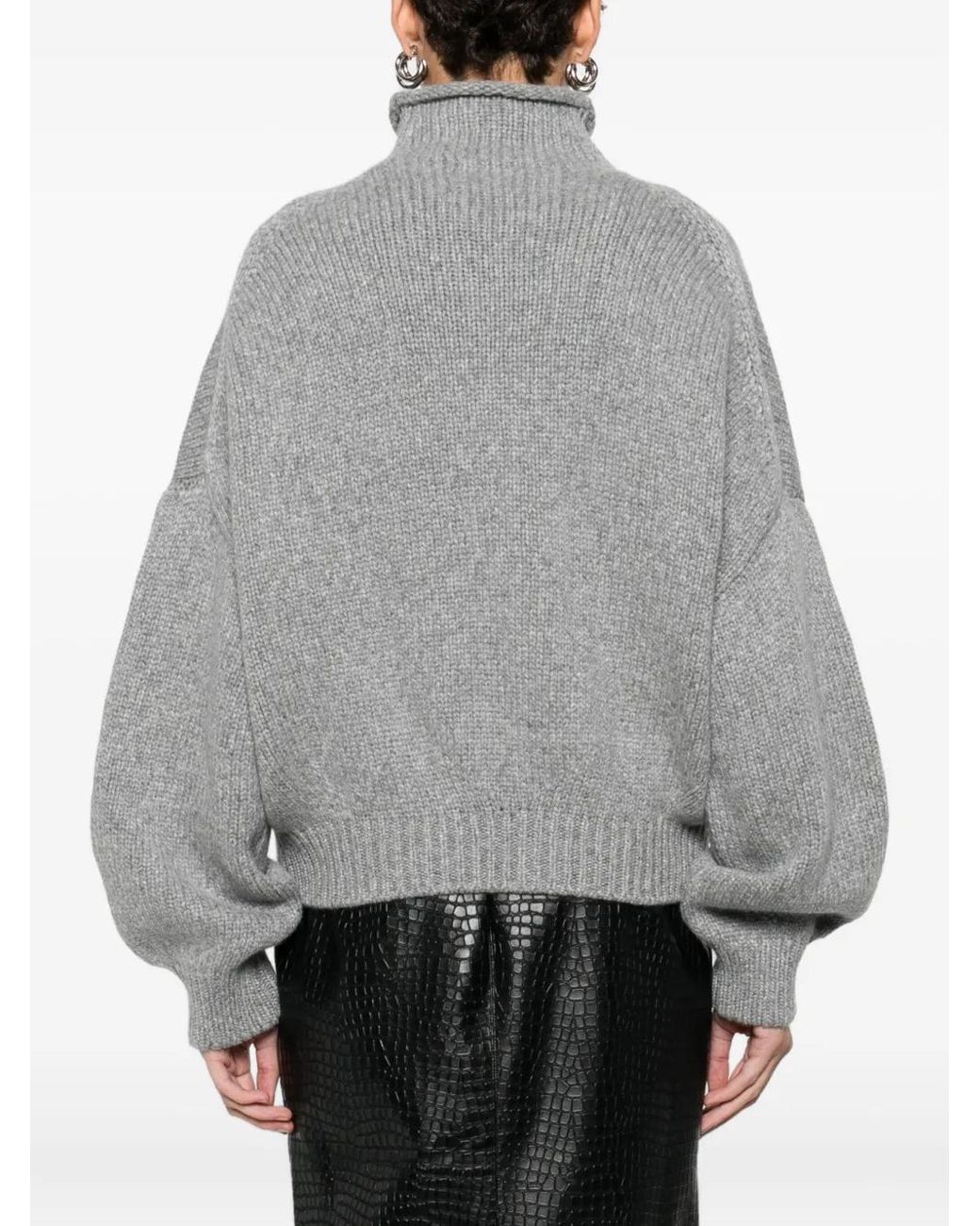 Khaite Gray Roll-Neck Sweater