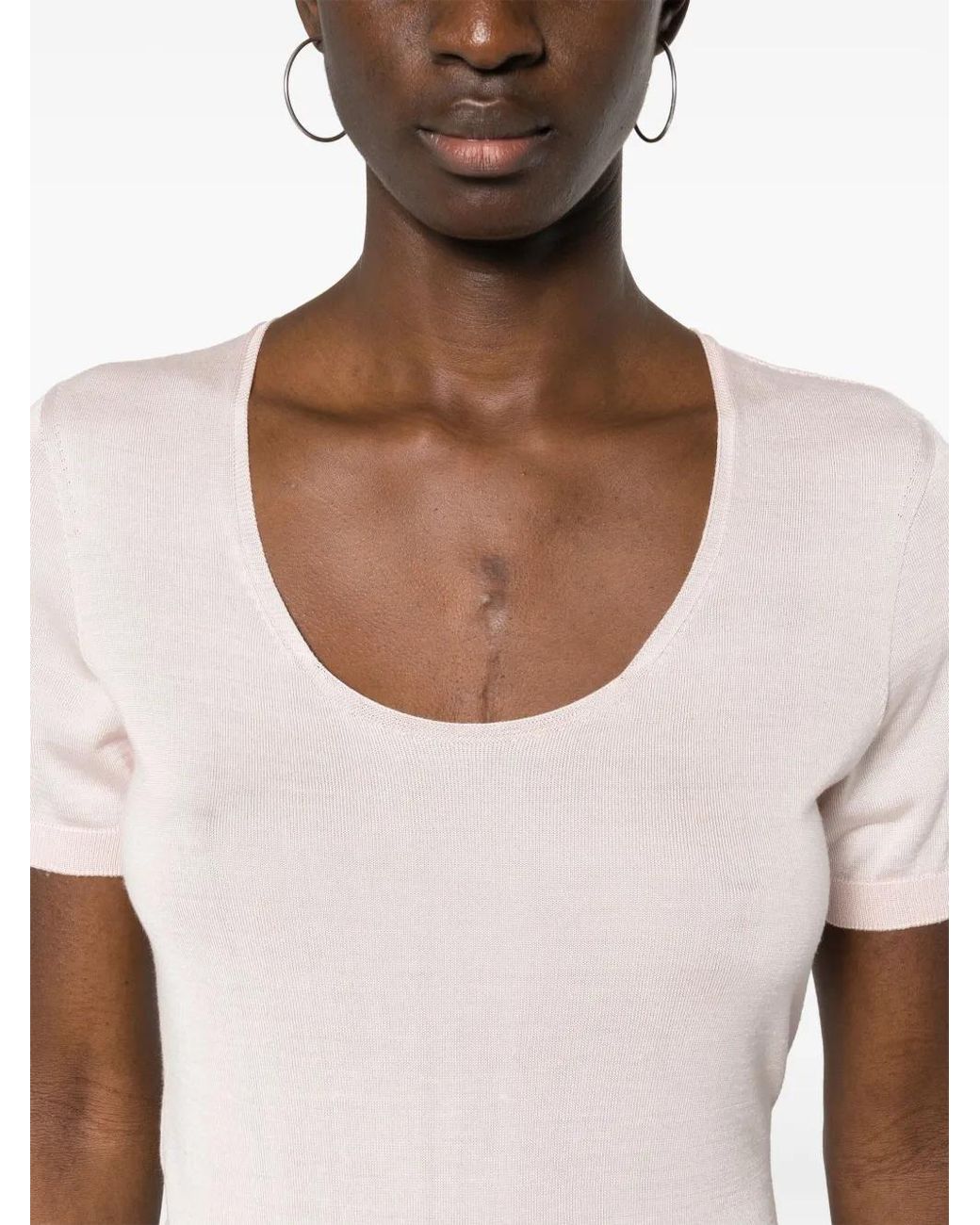 Twinset Pink Knitted Silk Top