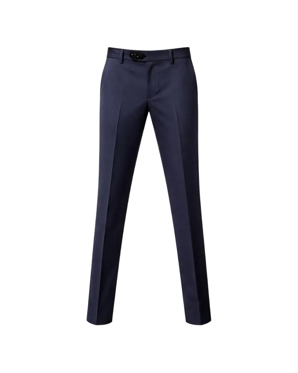 Franzese Collection Blue Button-Fastening Pleated Trousers for men