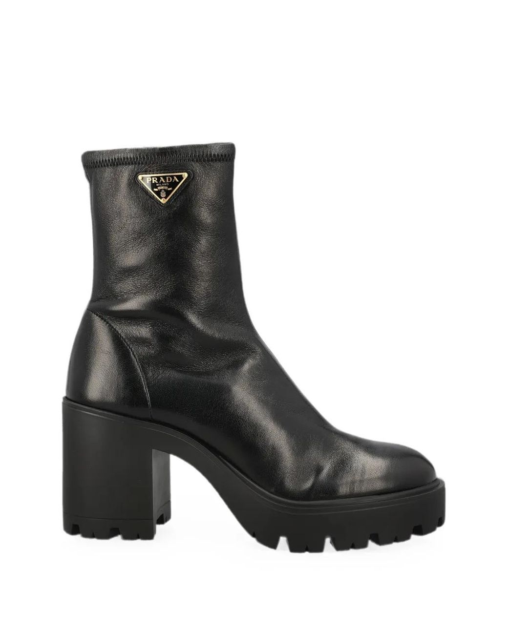 Prada Black Stretch-Nappa-Leather Booties