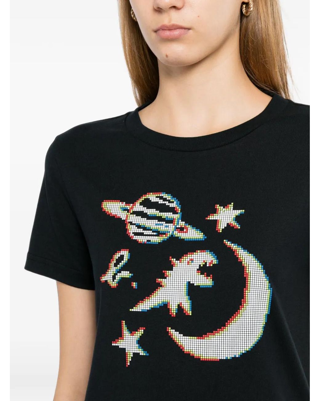 SPORT b. by agnès b. Black Graphic-Print T-Shirt