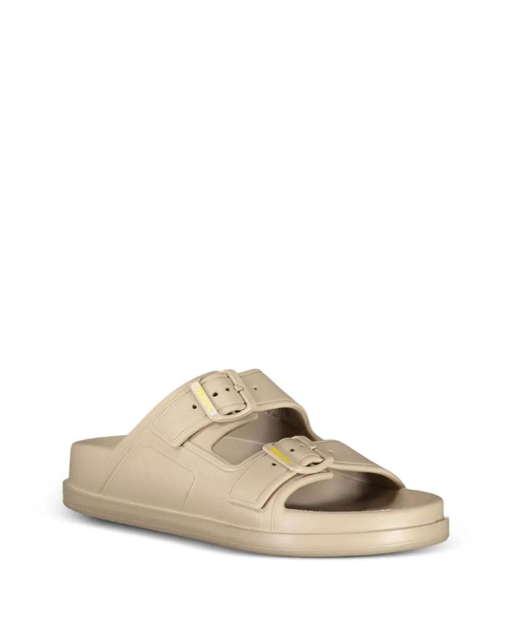 Blauer White Buckled Flat Sandals