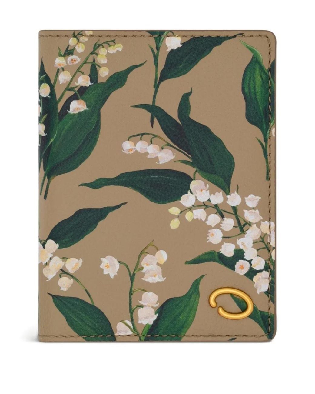 Oscar de la Renta Green Lily Of The Valley–Printed Passport Cover