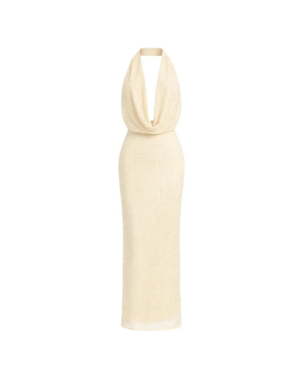 Bardot White Nola Cowl-Neck Maxi Dress