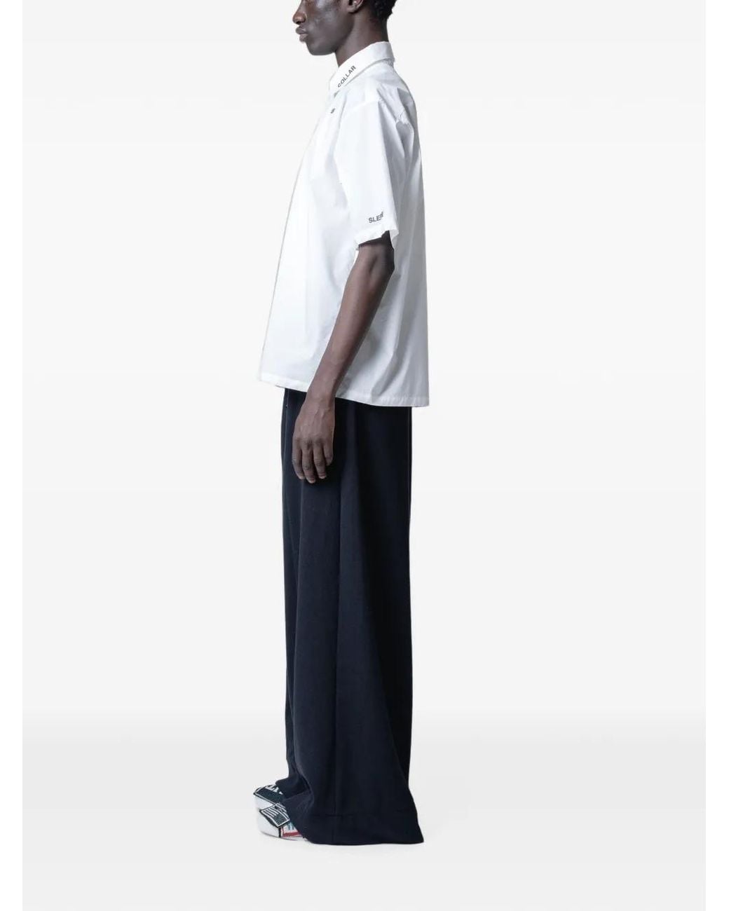 Yoshio Kubo Blue Pleated Wide-Leg Trousers
