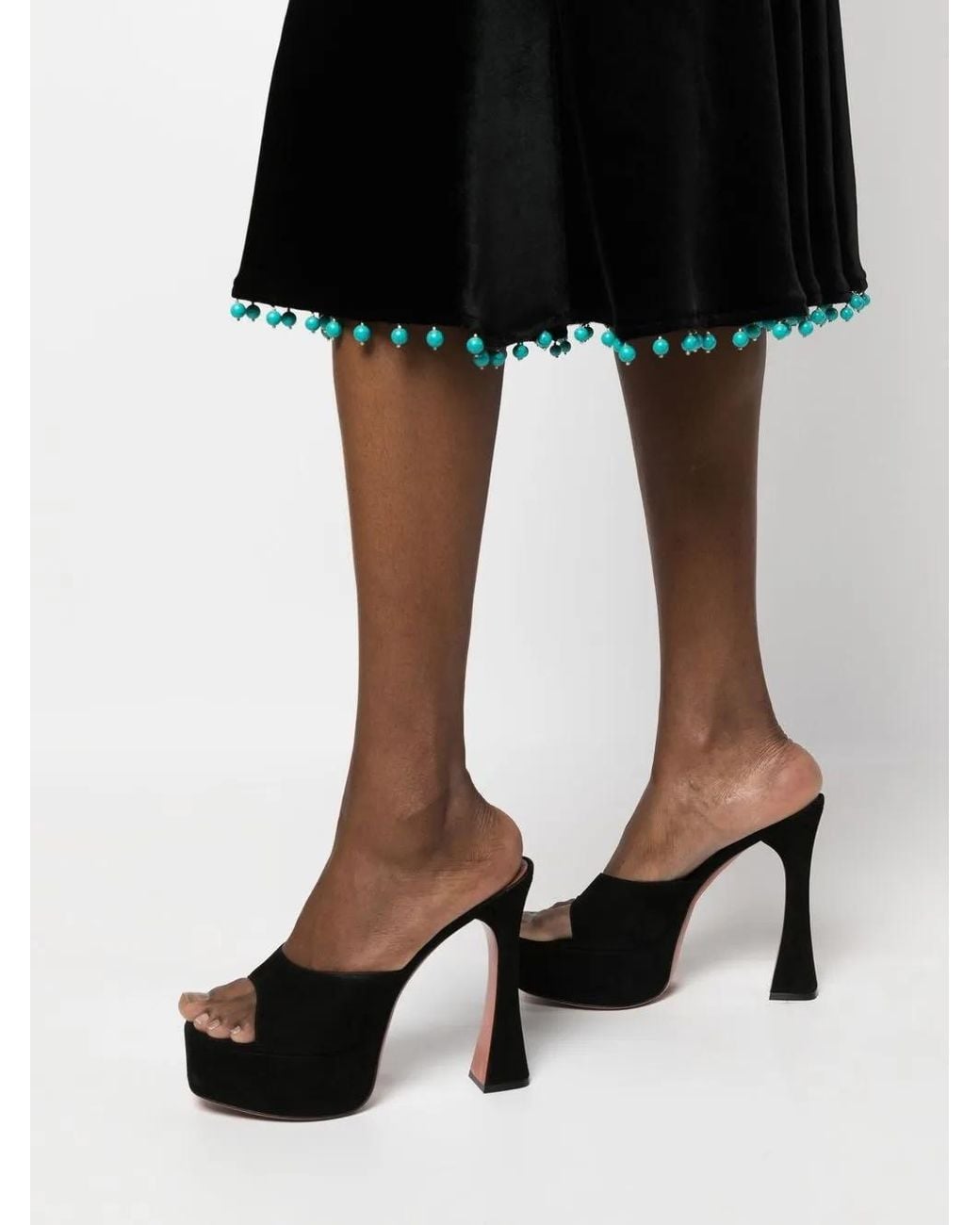 Roberto Cavalli Black Beaded-Trim High-Waisted Skirt