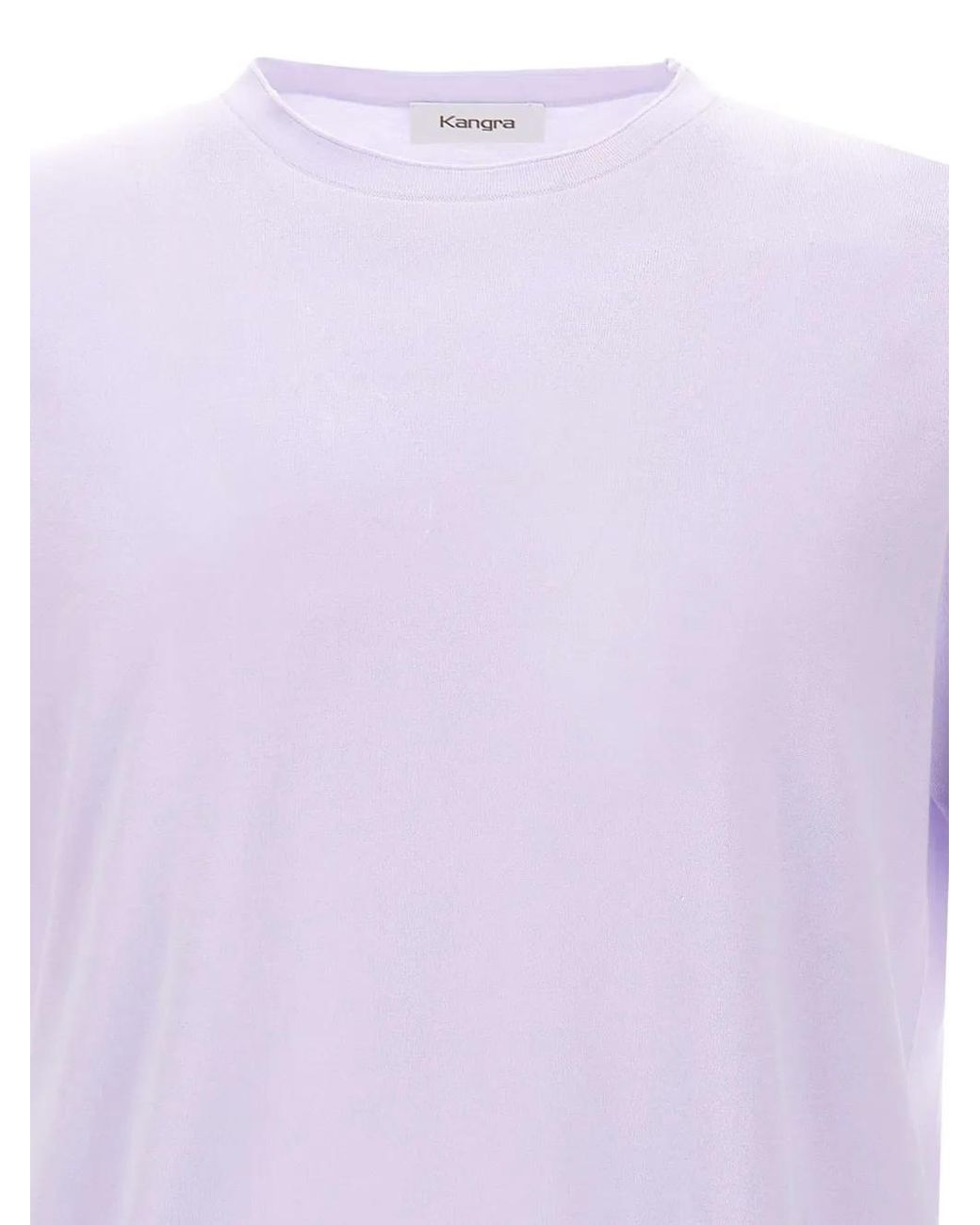 Kangra Purple Short-Sleeve Ribbed Crew-Neck T-Shirt for men
