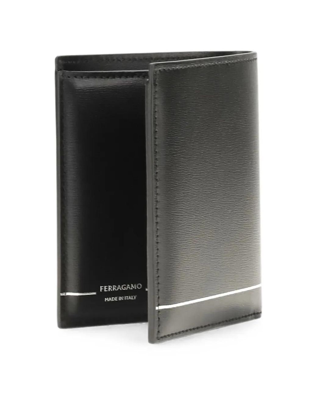 Ferragamo Gray Gancini Credit Card Holder for men