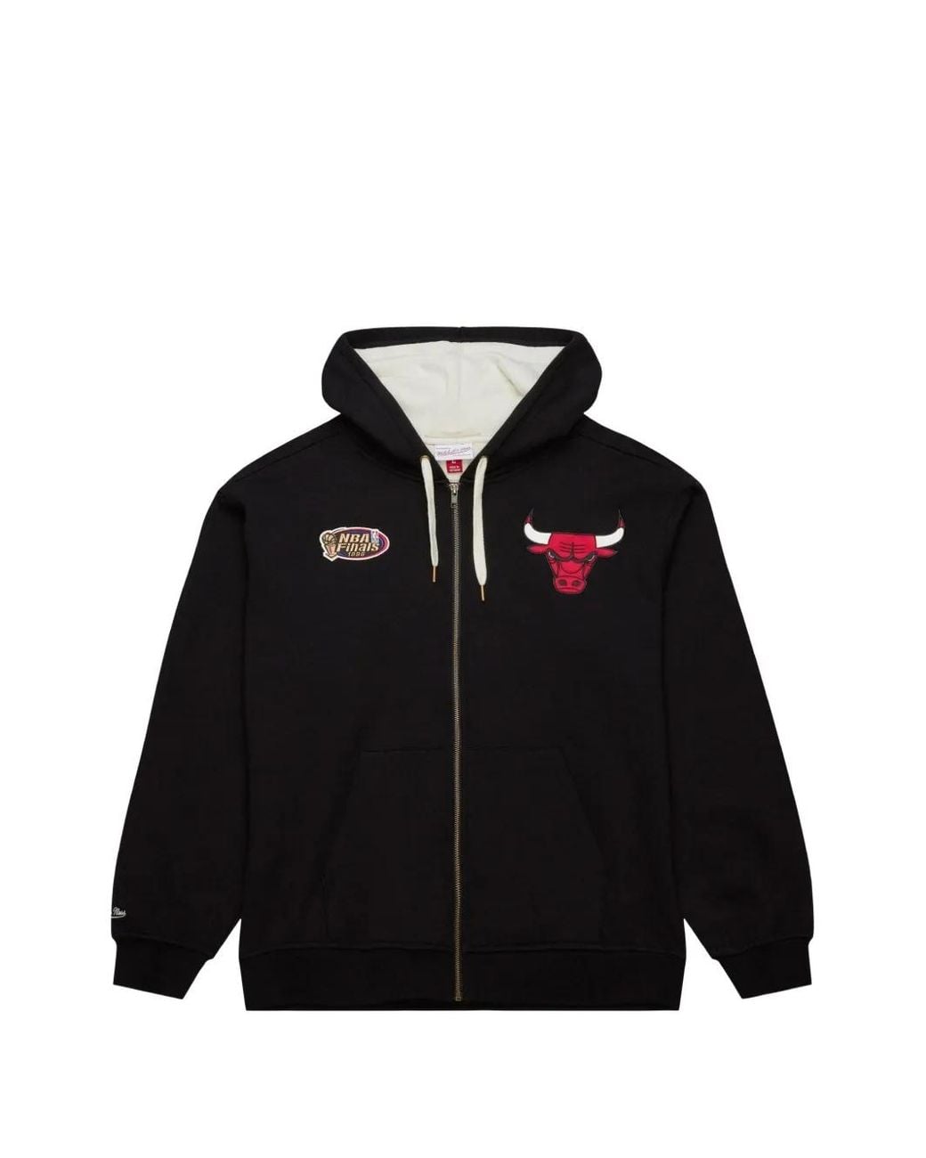 Mitchell & Ness Black Chicago Bulls Playoff Win 2.0 Zip-Up Hoodie for men
