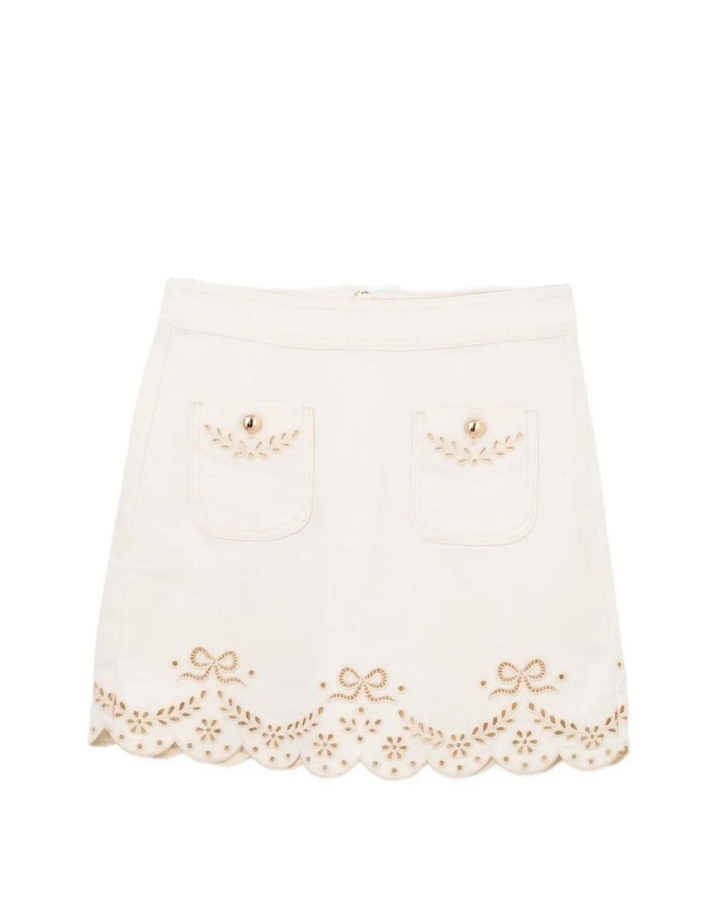 Self-Portrait White Broderie Mini Skirt