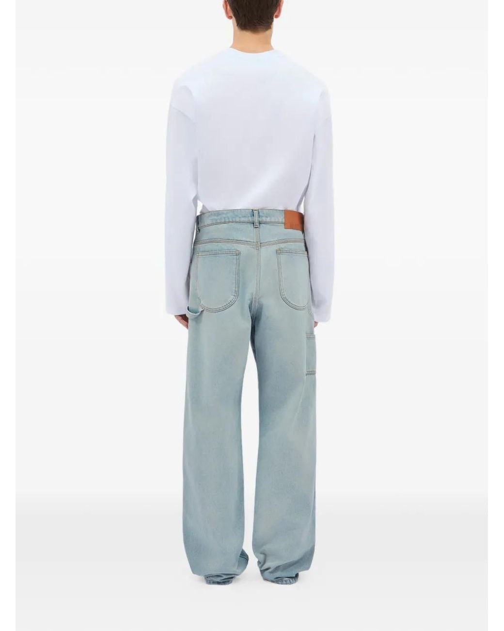Jean À Logo Brodé MSGM pour homme en coloris Blue