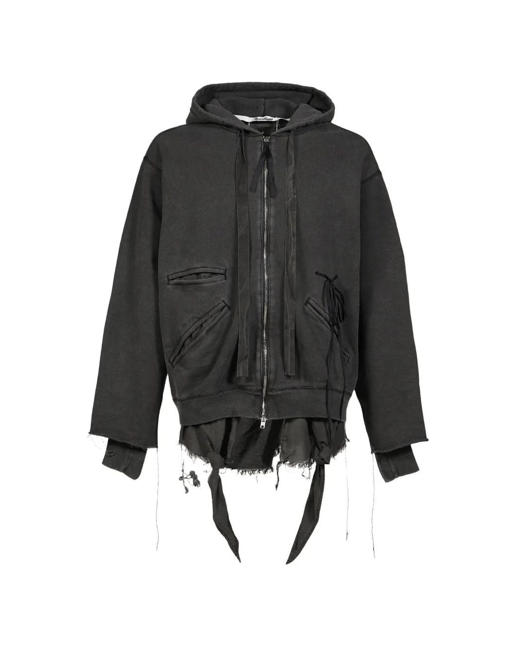 Midorikawa Black Hoodie Zippé À Design Superposé for men