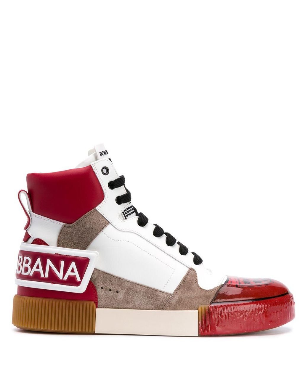Dolce & Gabbana Dna Panelled High-top Sneakers in White for Men | Lyst