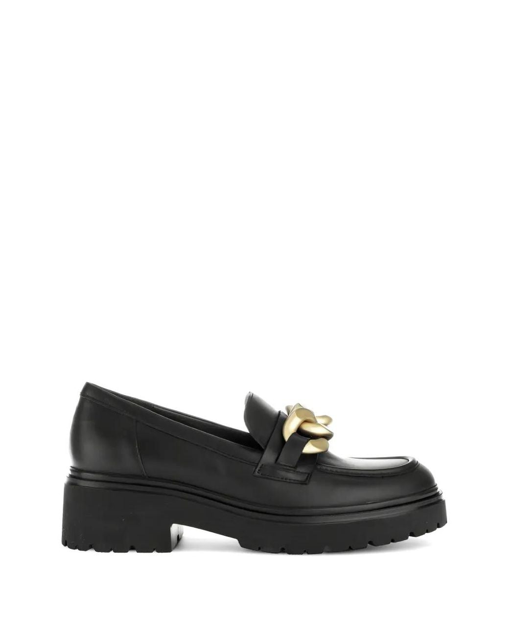 Gabor Black Chain-Detail Loafers