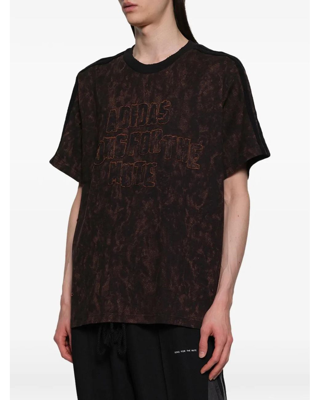 Song For The Mute Black X Adidas 006 Bleaching-Effect T-Shirt for men