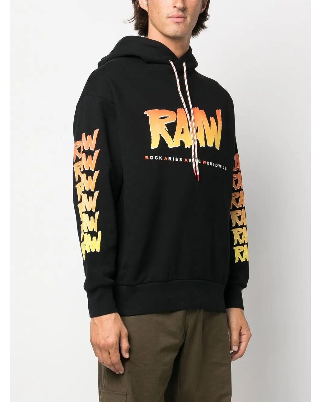 Aries Black Logo Print Hoodie