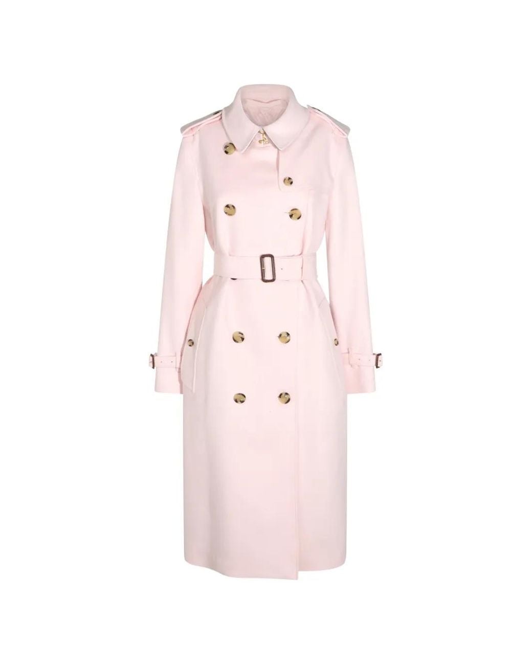 Burberry Pink Long Cashmere Kensington Trench Coat