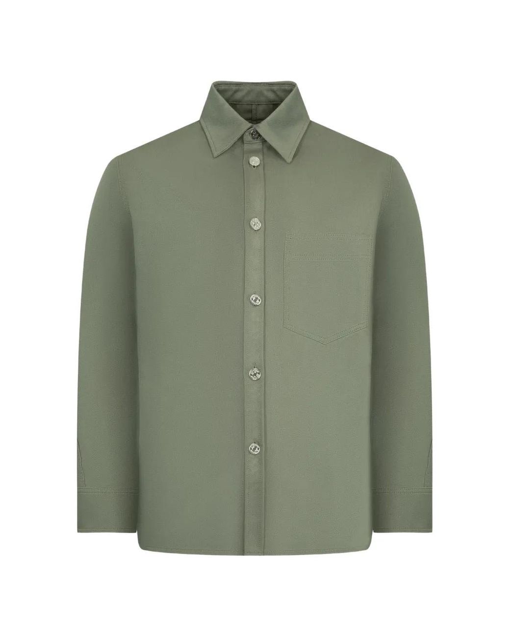 Givenchy Green Logo-Patch Shirt Jacket for men