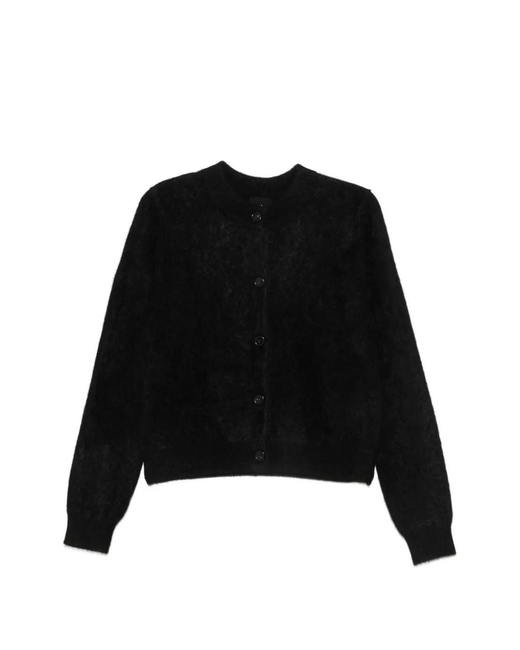 Thom Krom Black Cardigan Boutonné En Maille Brossée