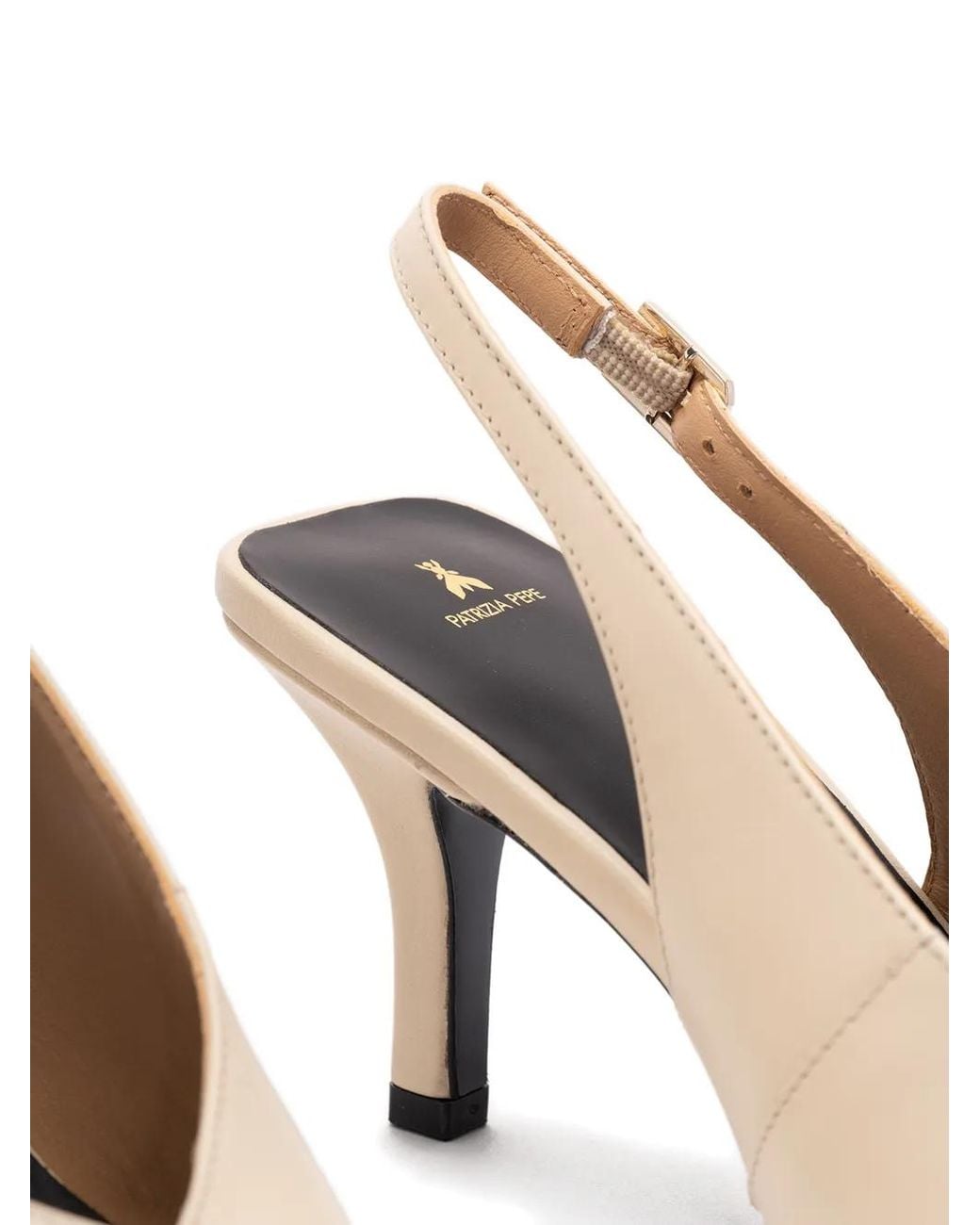 Patrizia Pepe White Leather Slingback Sandals