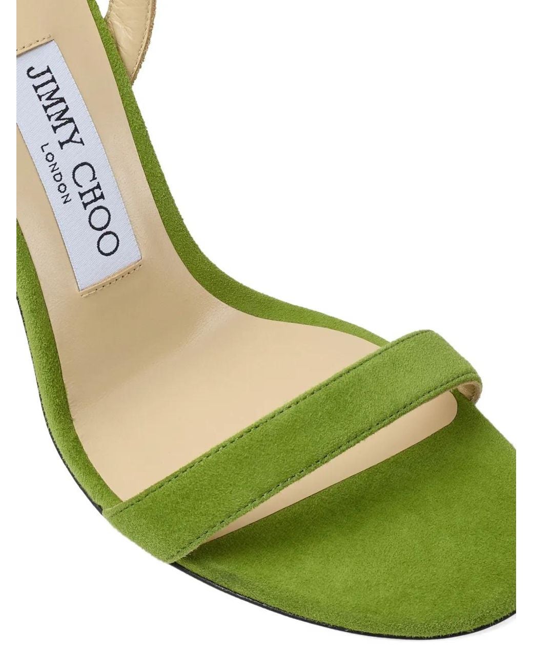 Jimmy Choo Green Jenn 100 Clover Suede Sandals