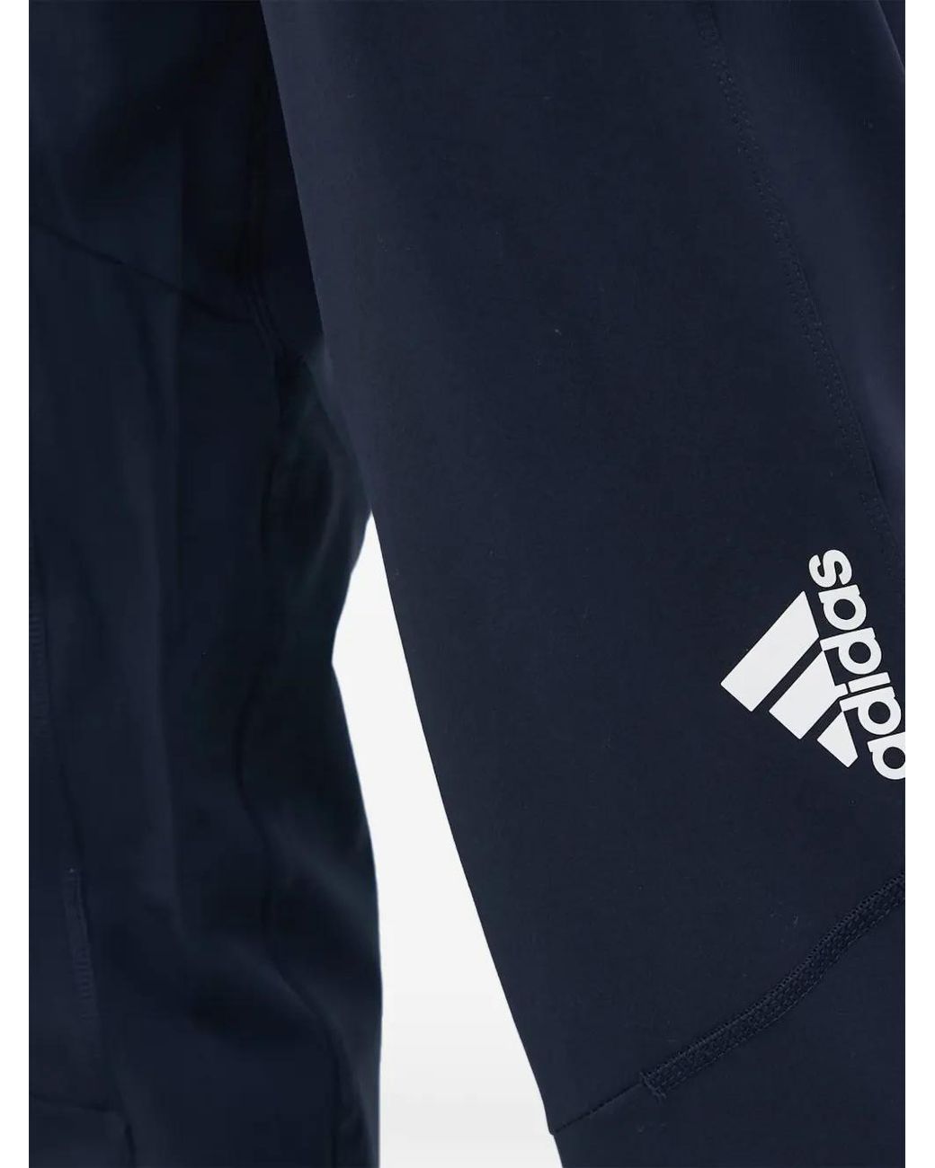 Adidas Blue Logo-Print Track Pants for men