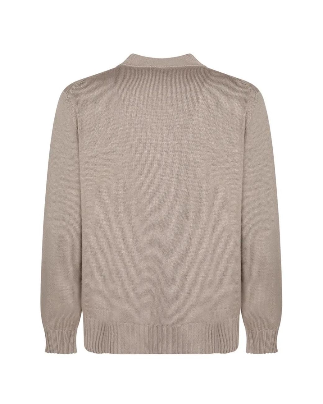 Dell'Oglio Gray V-Neck Buttoned Cardigan for men