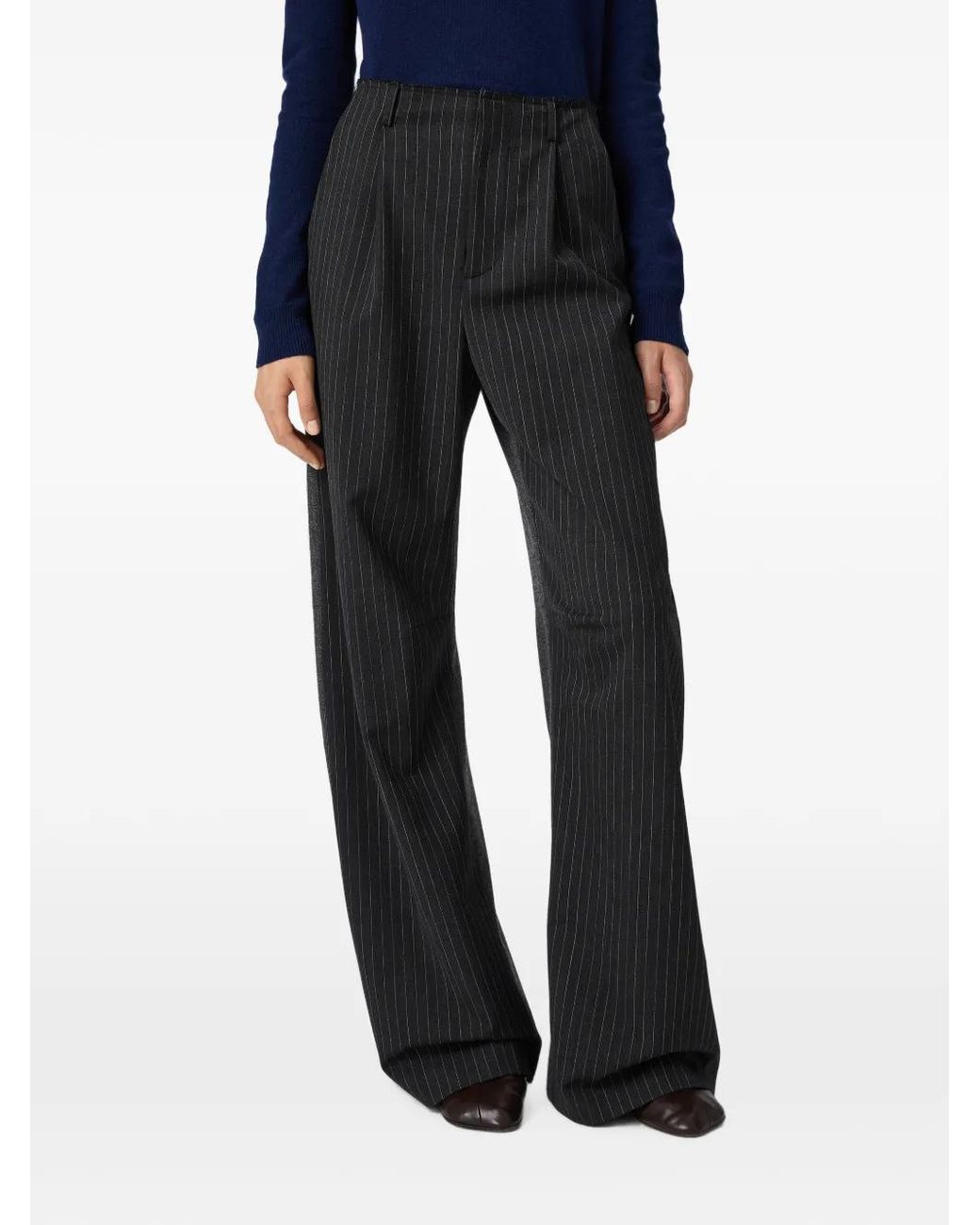 MM6 by Maison Margiela Black Pantalon À Fines Rayures
