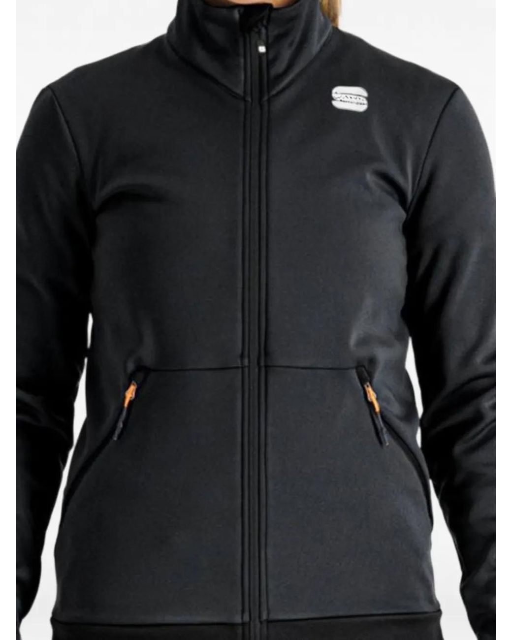 Sportful Black Logo-Print Zip-Up Jacket