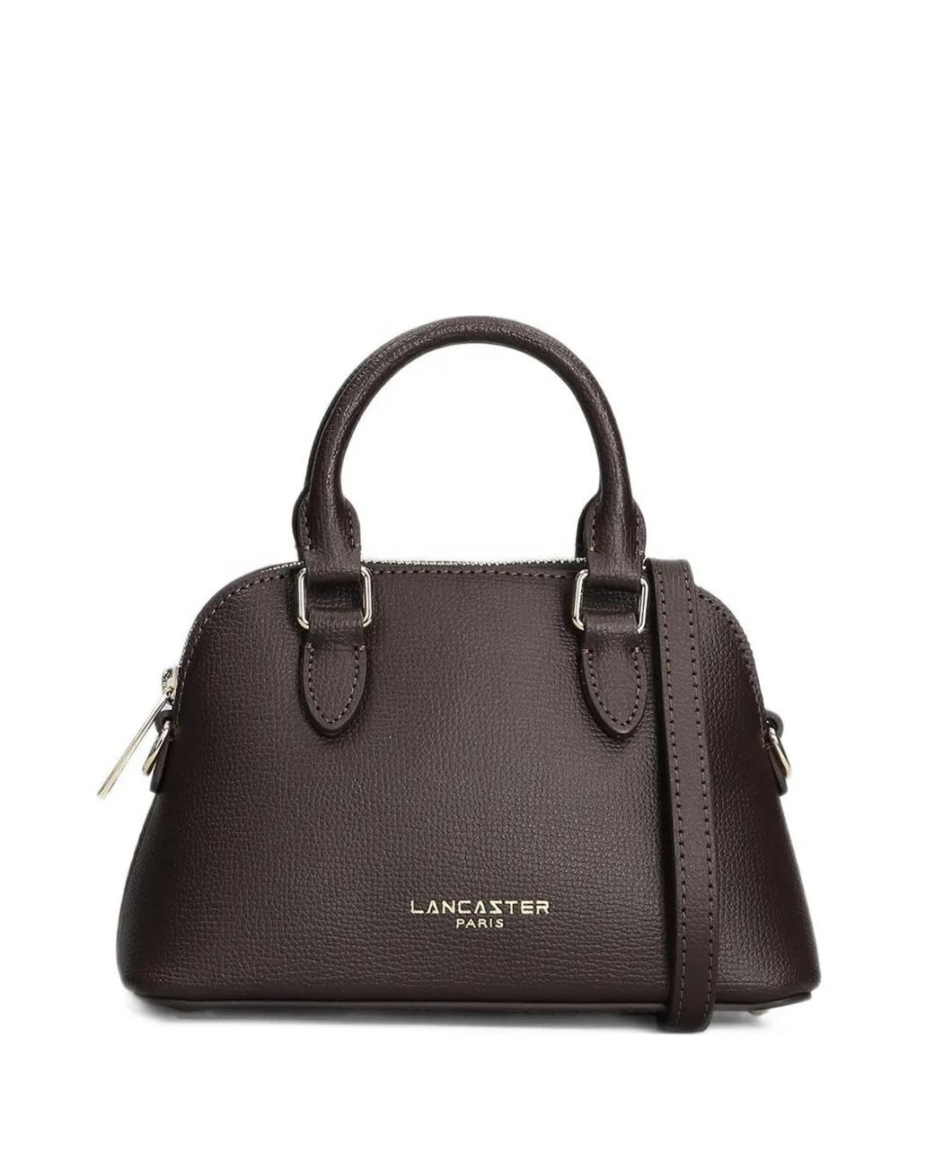 Lancaster Brown Sierra Jia Grain-Texture Leather Tote Bag