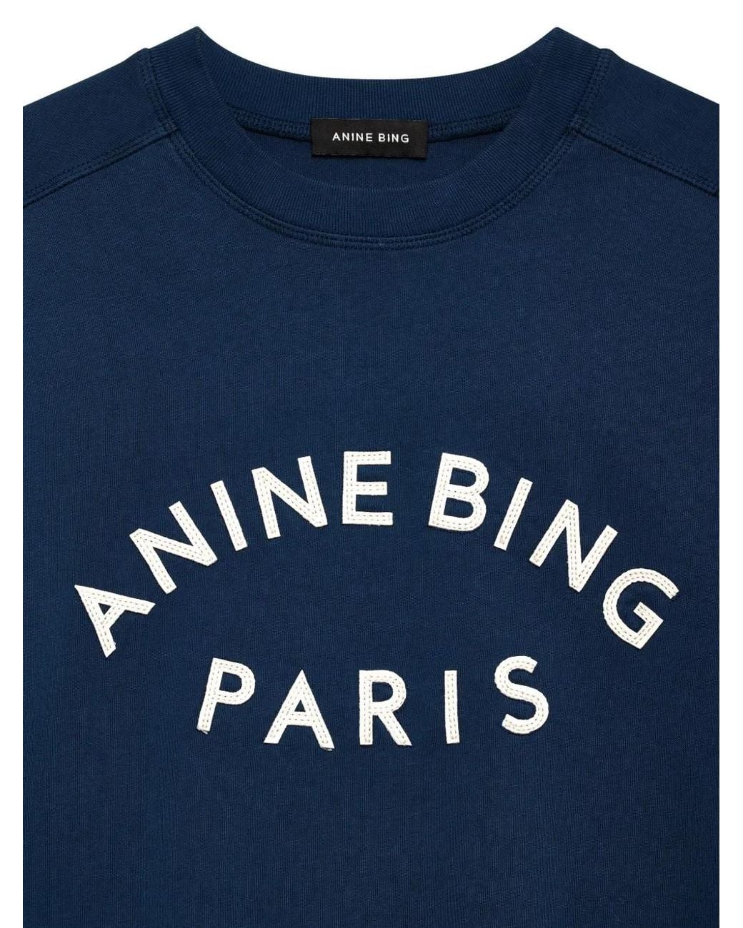 Anine Bing Blue Jaylin Logo-Print T-Shirt