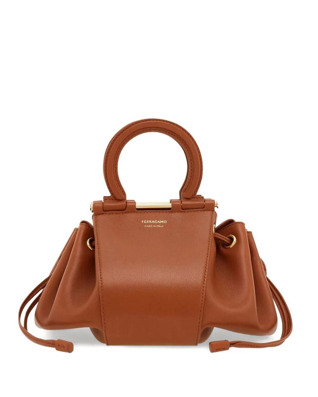 Ferragamo Brown Gancini Bucket Bag