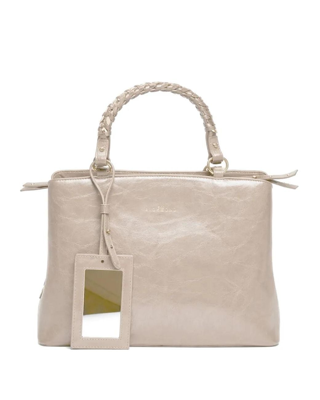 John Richmond Natural Braided-Handle Leather Tote Bag