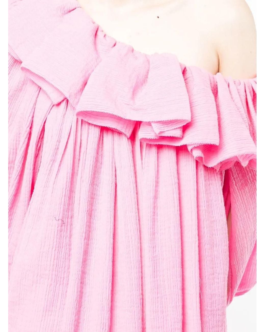 3.1 Phillip Lim Pink Ruffled One-Shoulder Dress