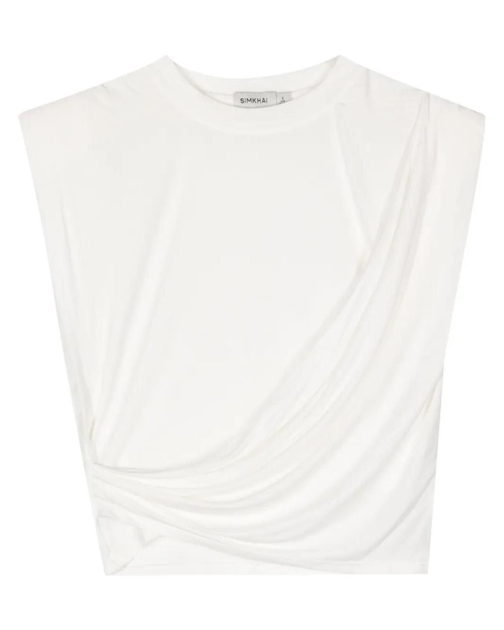 Jonathan Simkhai Estelle Gedrapeerde Cropped Top in het White