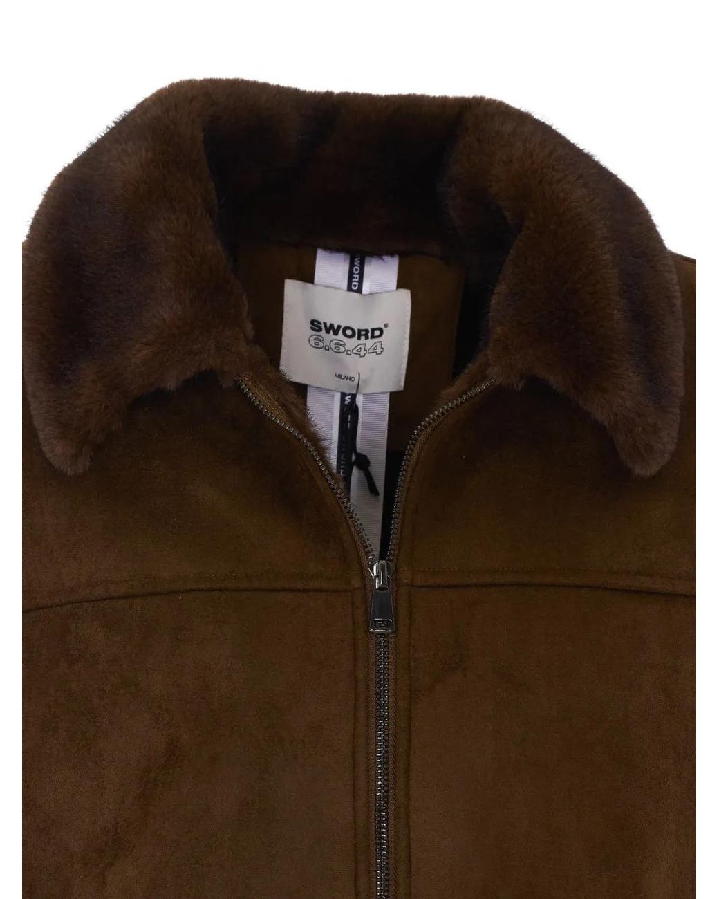 S.W.O.R.D Brown Collar Zip-Up Jacket for men