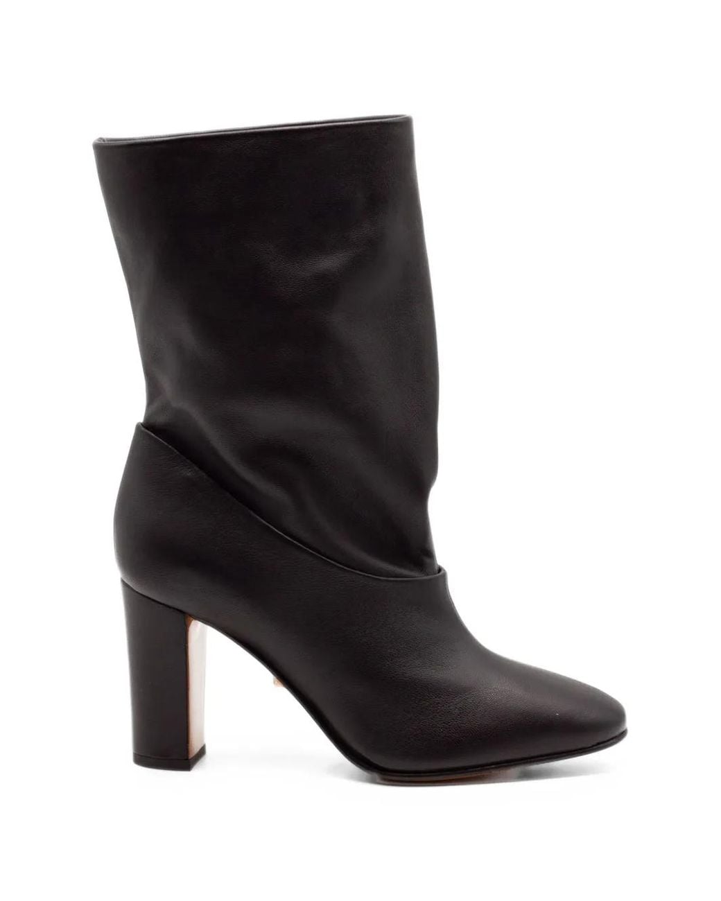 Alberta Ferretti Black Gathered Block-Heel Boots