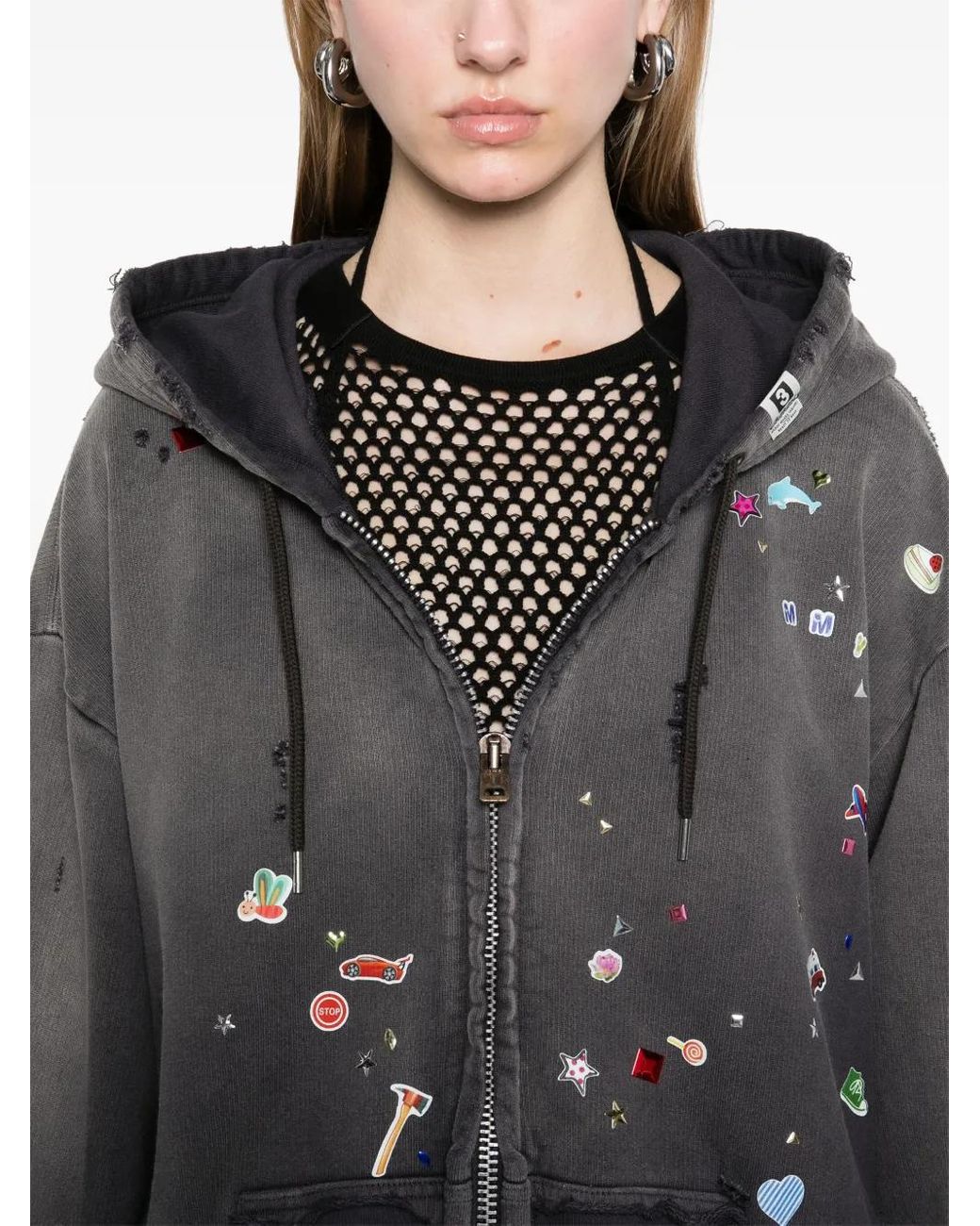 ya♡ya Black Sunfade-Effect Wash Jersey Tee in WASHED BLACK