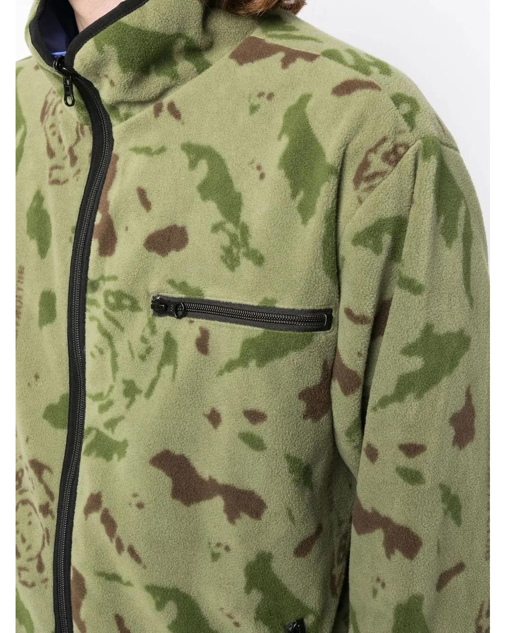 BBCICECREAM Green Reversible Fleece Jacket for men