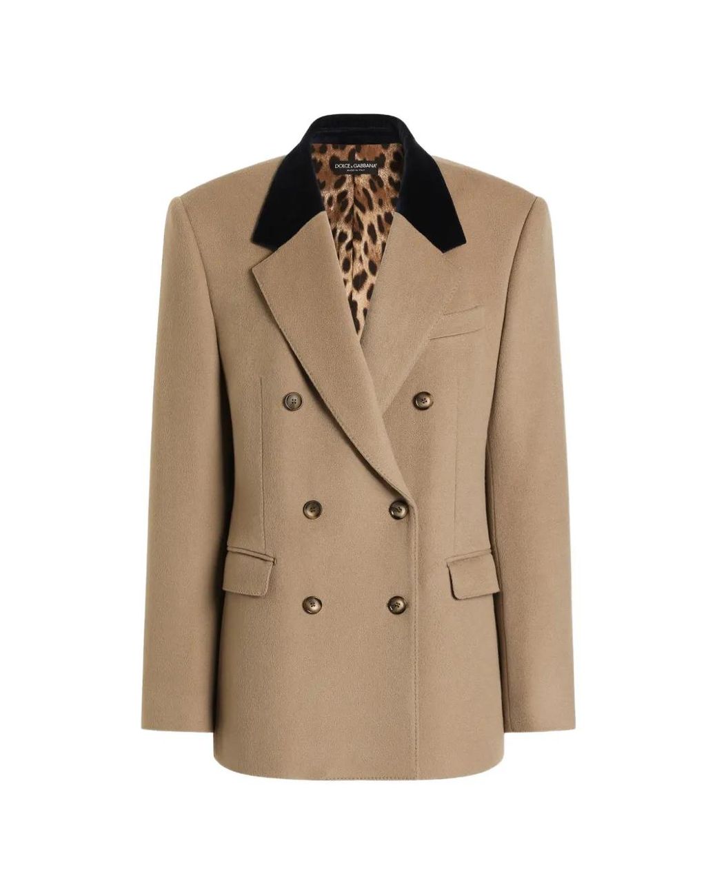 Dolce & Gabbana Natural Veste En Cachemire À Boutonnière Croisée