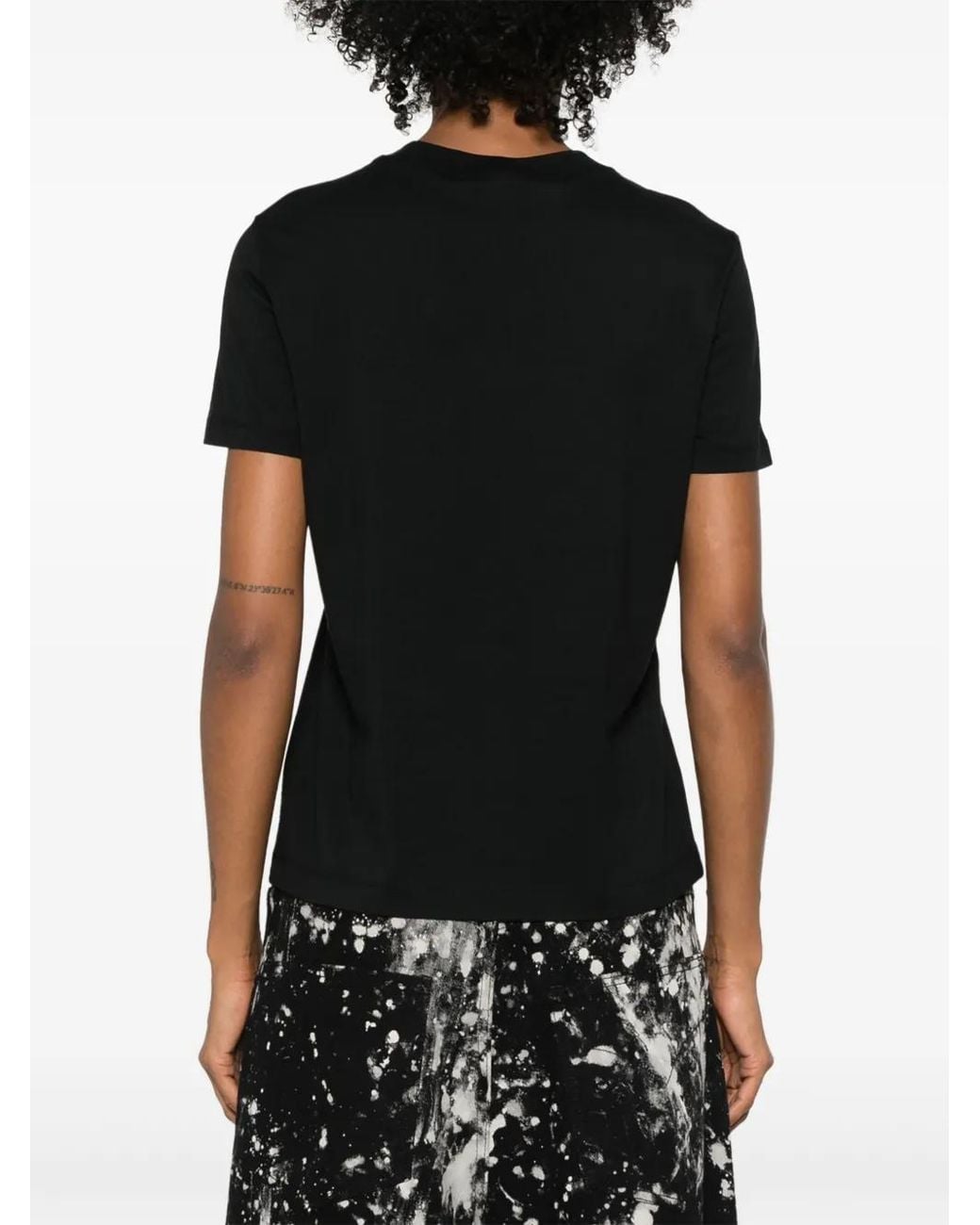 Versace Jeans Couture Black Rubberised-Logo Cotton T-Shirt