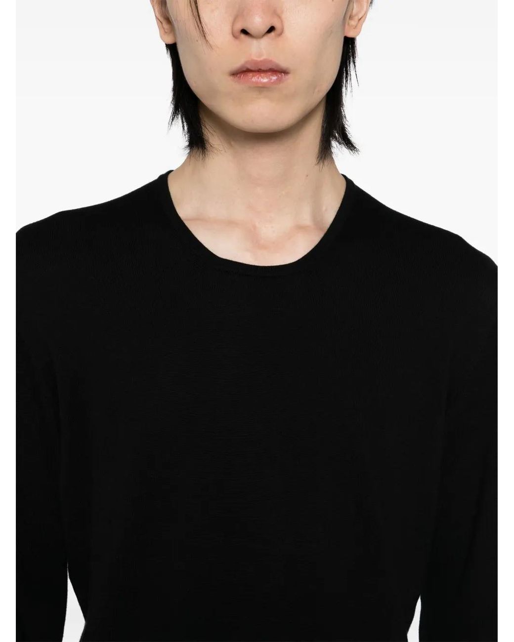 Label Under Construction Black Crew-Neck T-Shirt for men