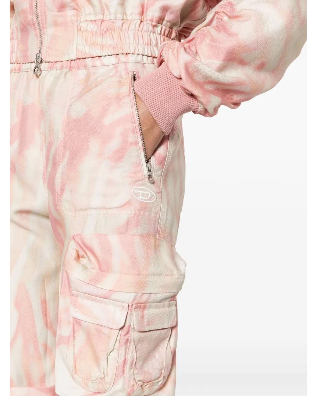 DIESEL Pink P-Mirow Zebra-Print Trousers