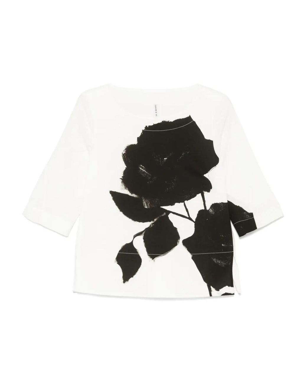 Liviana Conti Black Floral-Print T-Shirt