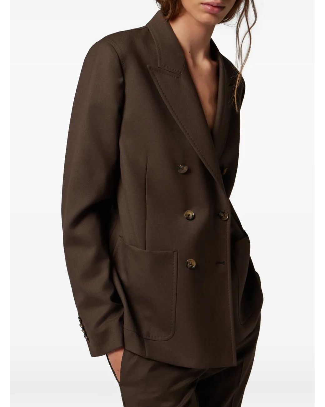Paul Smith Brown Double-Breasted Pocket Blazer