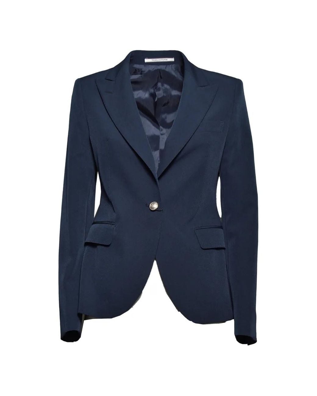 Tagliatore Blue Peak-Lapel Single-Button Blazer