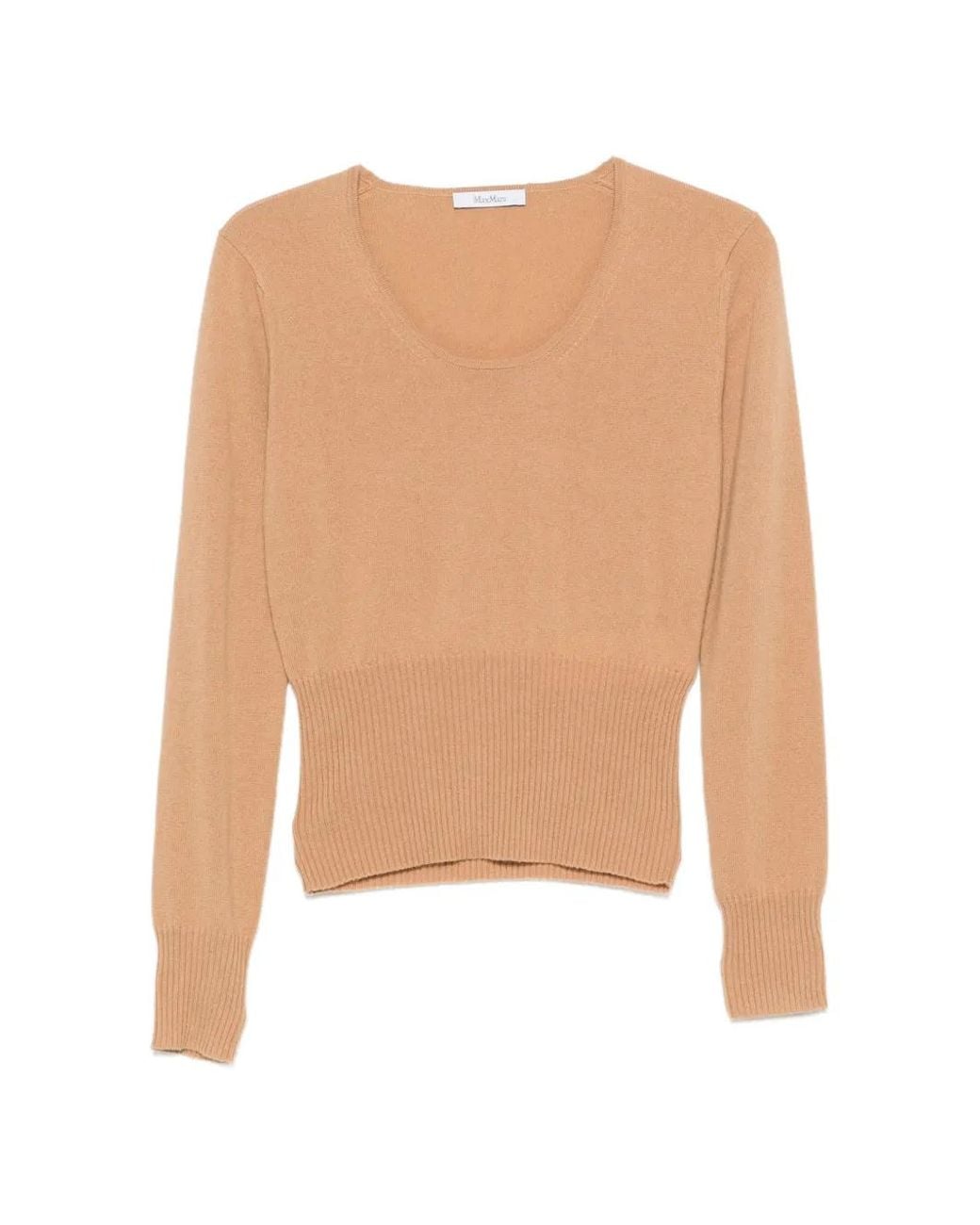 Max Mara White Gerippter Strickpullover